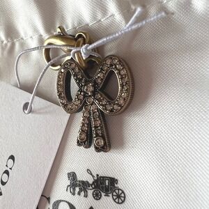 Coach DIY Mini Bag Charm 3-D Double Sided Crystal Bow CCX80 New with Tags